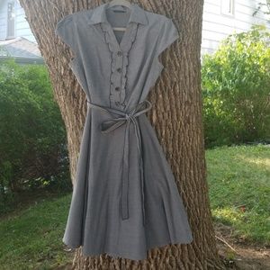Vintage style grey shirt dress size L